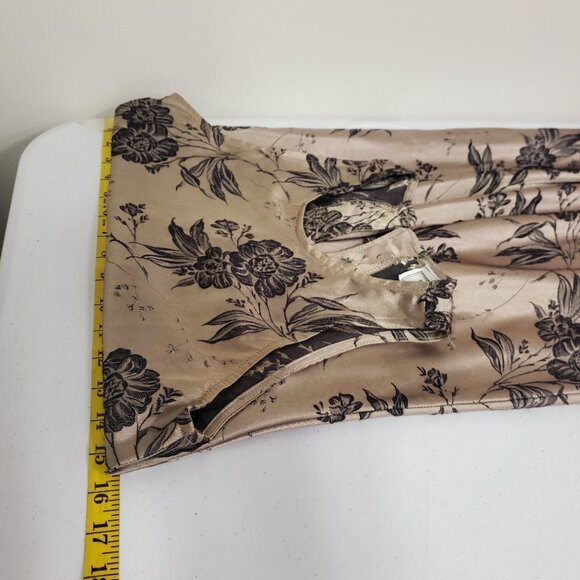 Vintage DBY Womens Floral Fairy Grunge Maxi Dress Size 3 Gold Romantic Bias - Picture 6 of 11